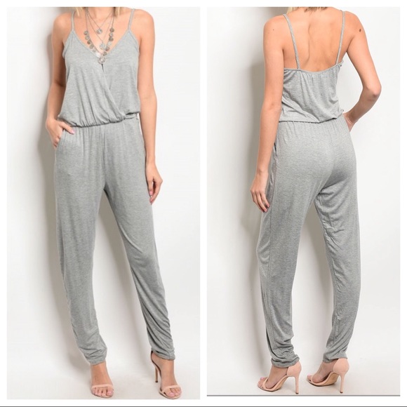 ✨LAST ONE ✨Light grey tank jumpsuit - Picture 2 of 3